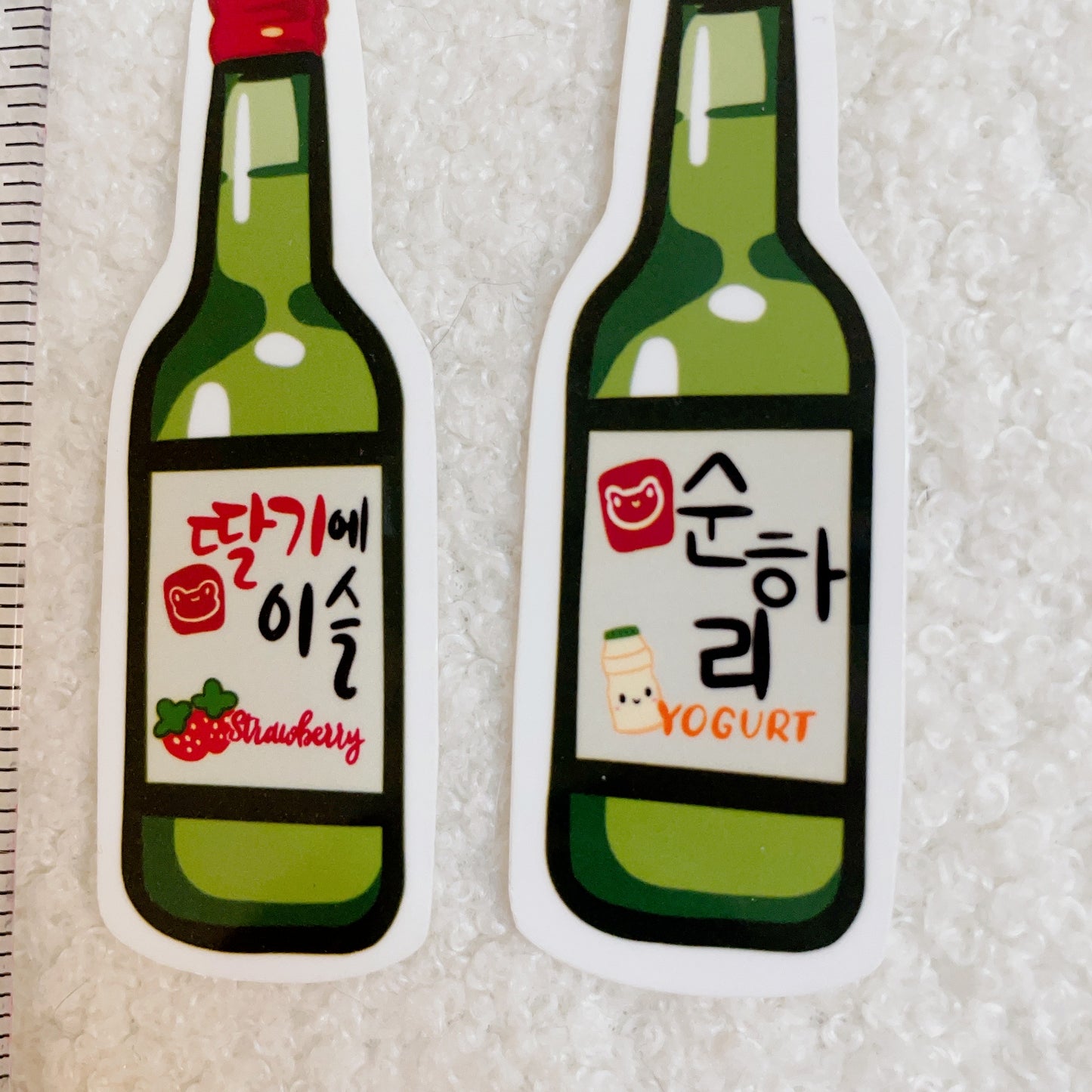 Yogurt and Strawberry Soju Sticker 2pk