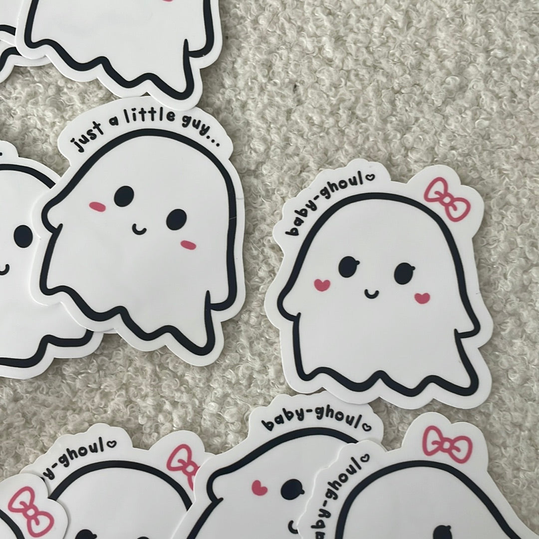 Little guy and his baby ghoul sticker