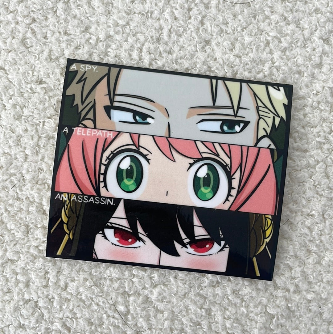 Spy Anime Sticker UV Protected Available