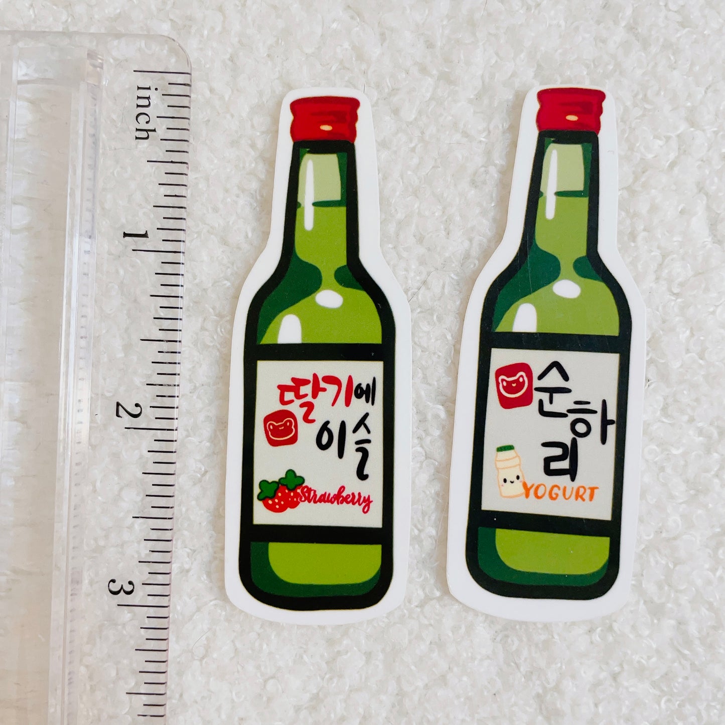 Yogurt and Strawberry Soju Sticker 2pk