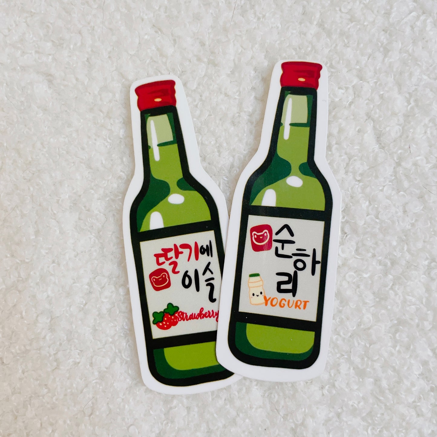Yogurt and Strawberry Soju Sticker 2pk