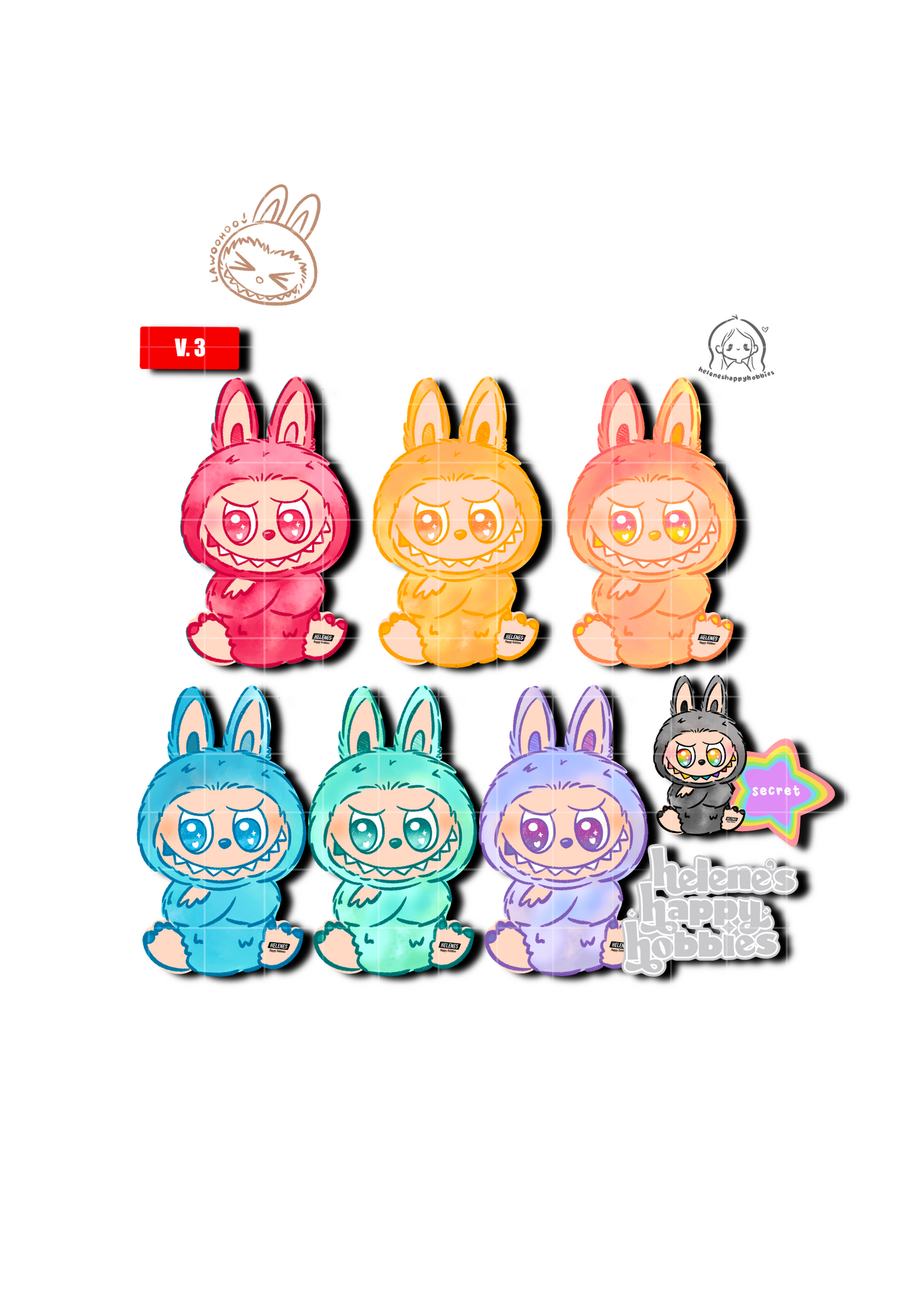little monster bubu sticker blind bags ♡
