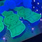 Glow-In-The-Dark Little Guy with 2 Cats Sticker (UV resistant)