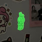 Glow-In-The-Dark Little Guy with 2 Cats Sticker (UV resistant)