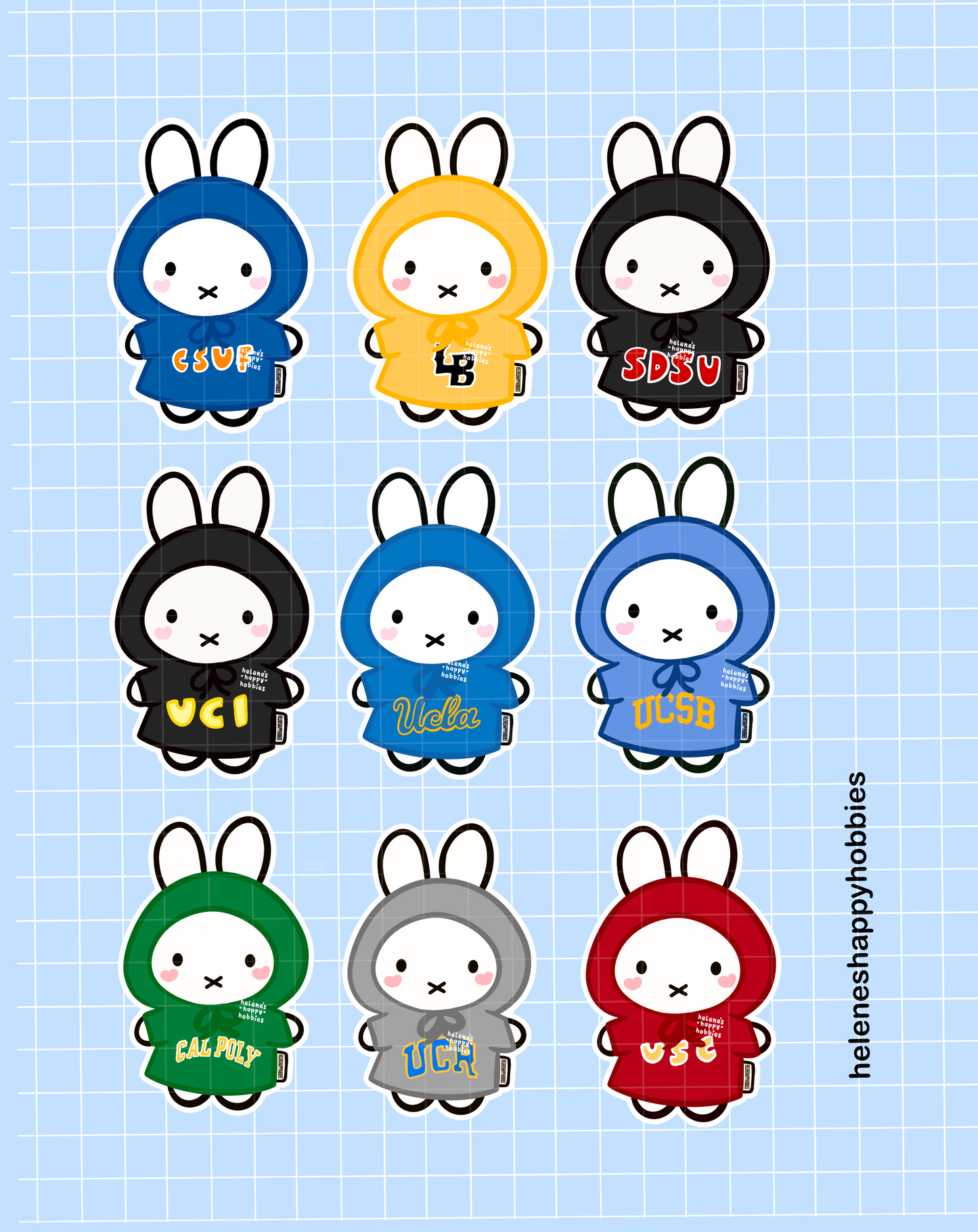 university buns ･ ༝ ･ varying finishes (holo or glossy) (pre-order)