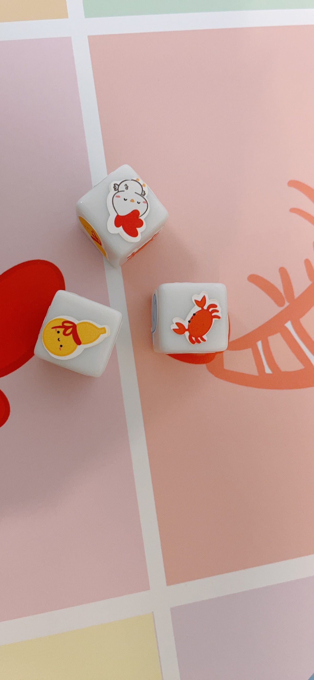 Cute Chibi Style Bầu cua cá cọp Fish Prawn Crab Game for Lunar New Year (Tét)