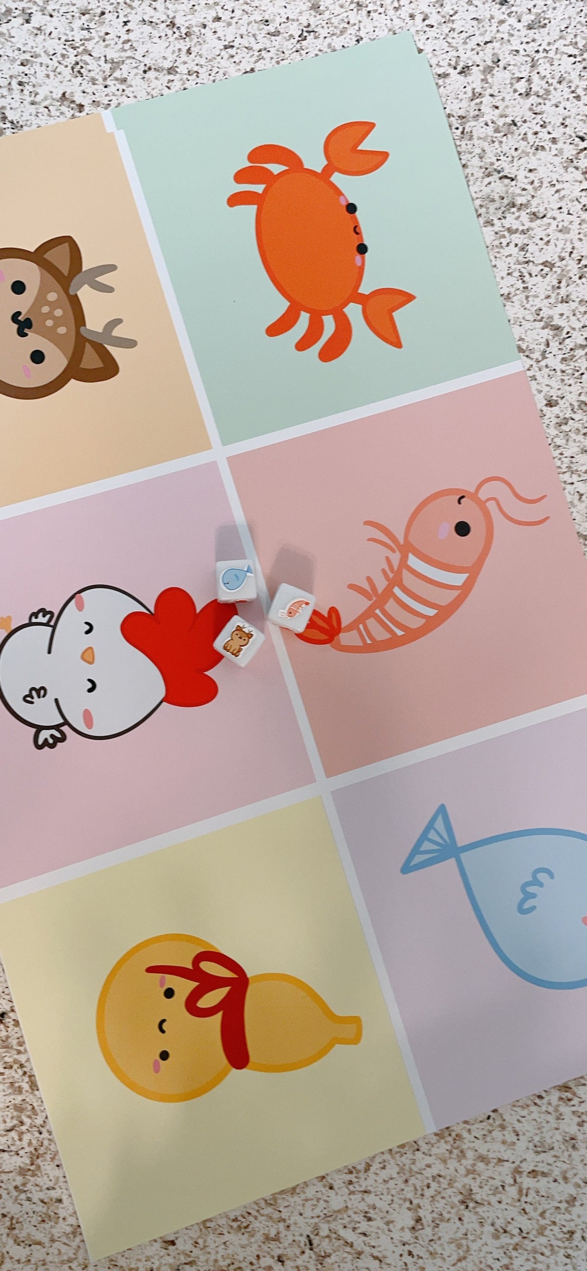 Cute Chibi Style Bầu cua cá cọp Fish Prawn Crab Game for Lunar New Year (Tét)