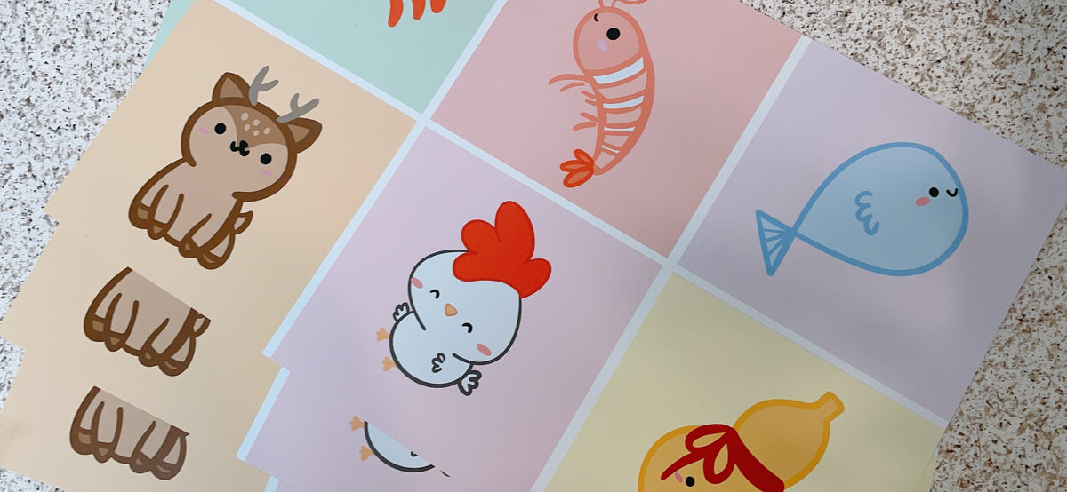 Cute Chibi Style Bầu cua cá cọp Fish Prawn Crab Game for Lunar New Year (Tét)