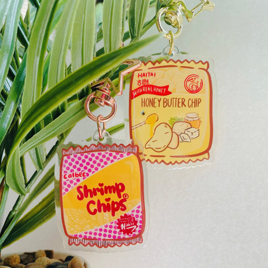 Shrimp Chips and Honey Butter Chips Epoxy Coated Keychains